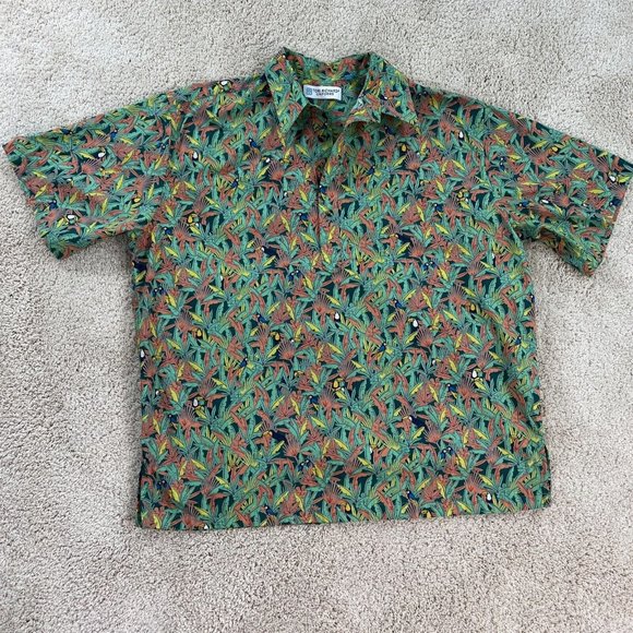 Tori Richard Uniforms Men Shirt L Pull Over Short Sleeve Hawaiian Half Button - Picture 2 of 11
